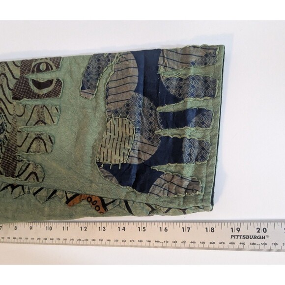 Silver Stream Green Elephant Applique Jacket Boho Art t Wear Reversible One Size - Picture 4 of 11